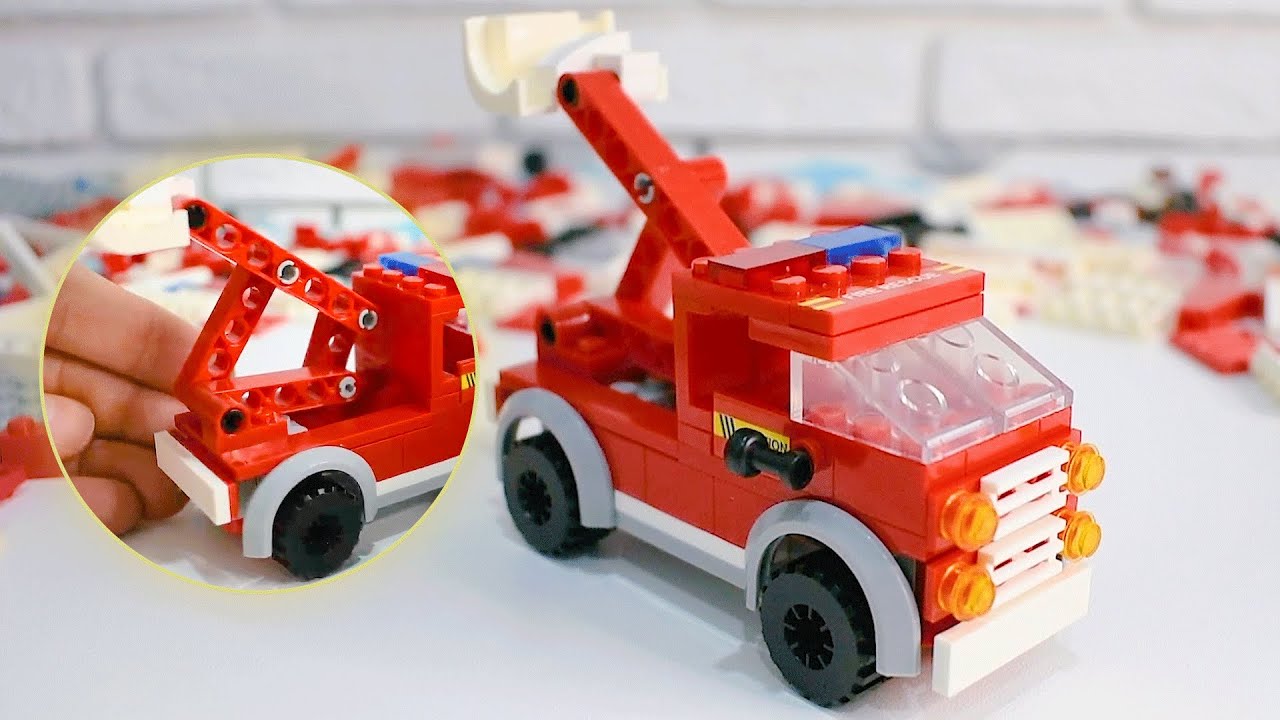 Aerial fire truck | Toy Brick Rescue Build
