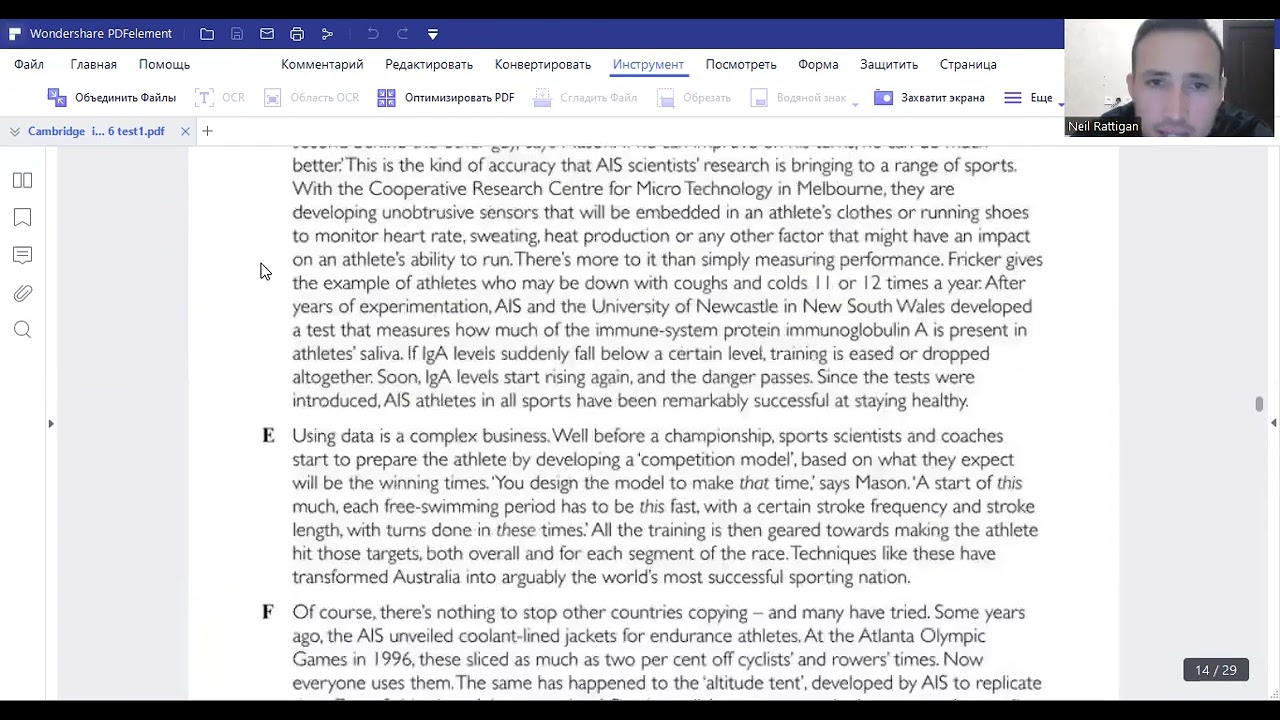 Cambridge 6 IELTS, Test 1 Reading passage1 :Australia's sporting success