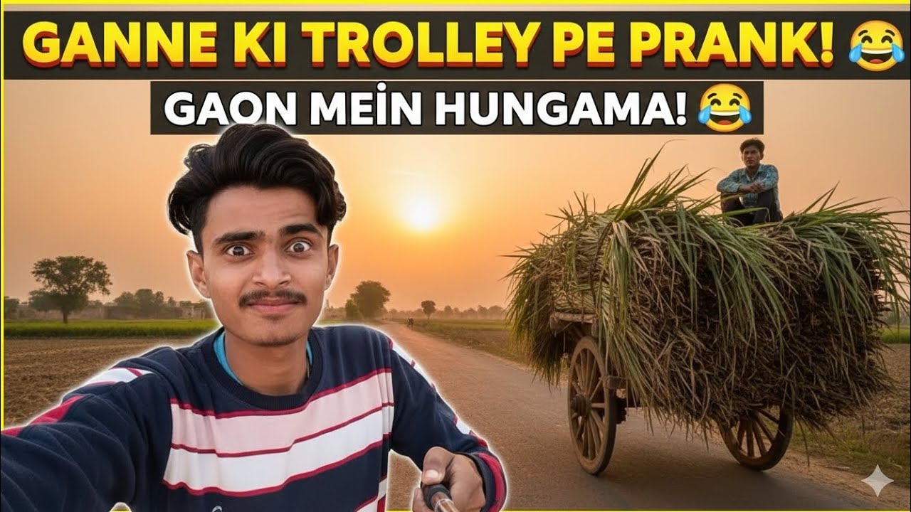 GANNE KI TROLLEY PE PRANK! 😂 GAON MEIN HUNGAMA!😂