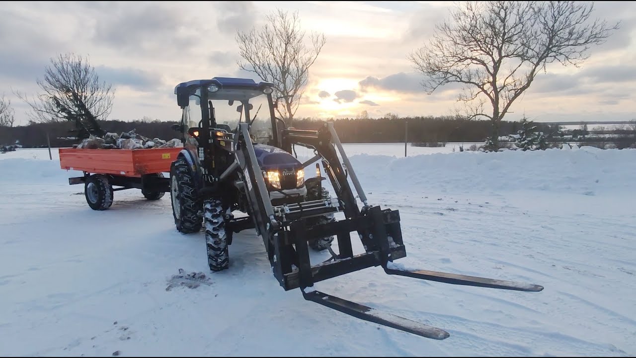 Lovol m354, Hydrometal AT-3 Front loader winter logging in Estonia