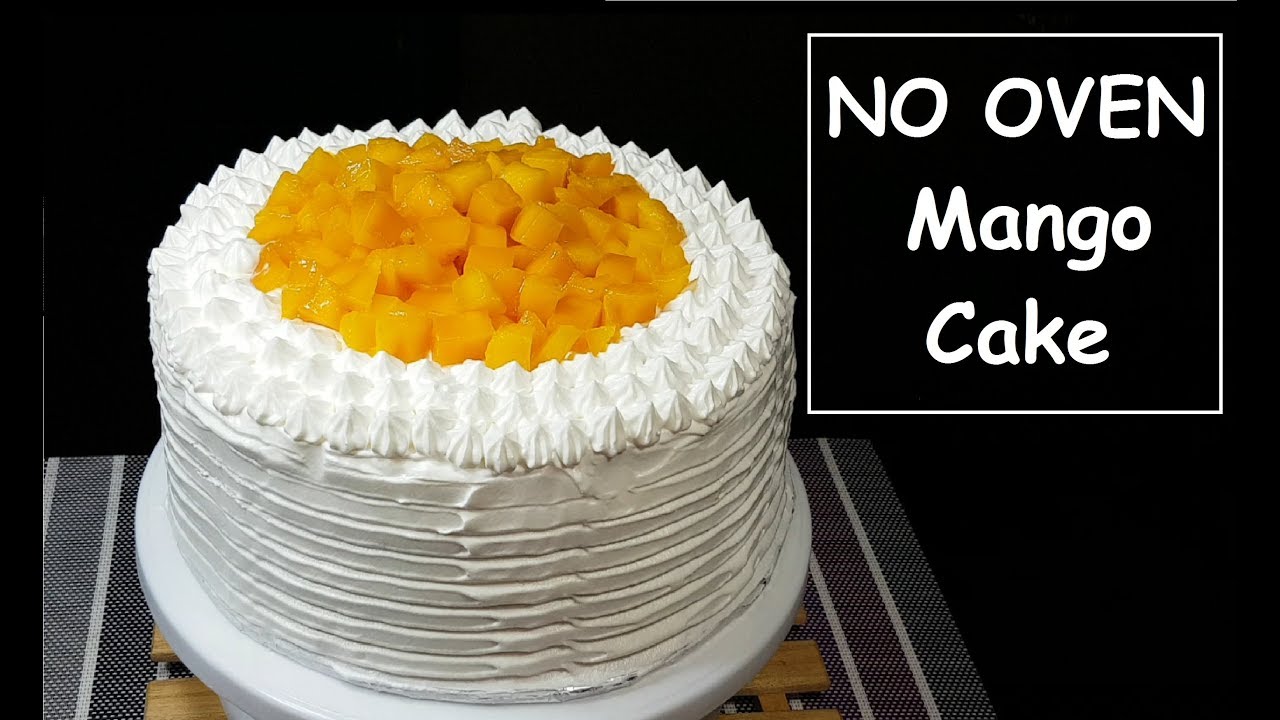 No Oven Mango Cake | Chiffon Cake with stabilized Whipped cream Frosting | improvised oven