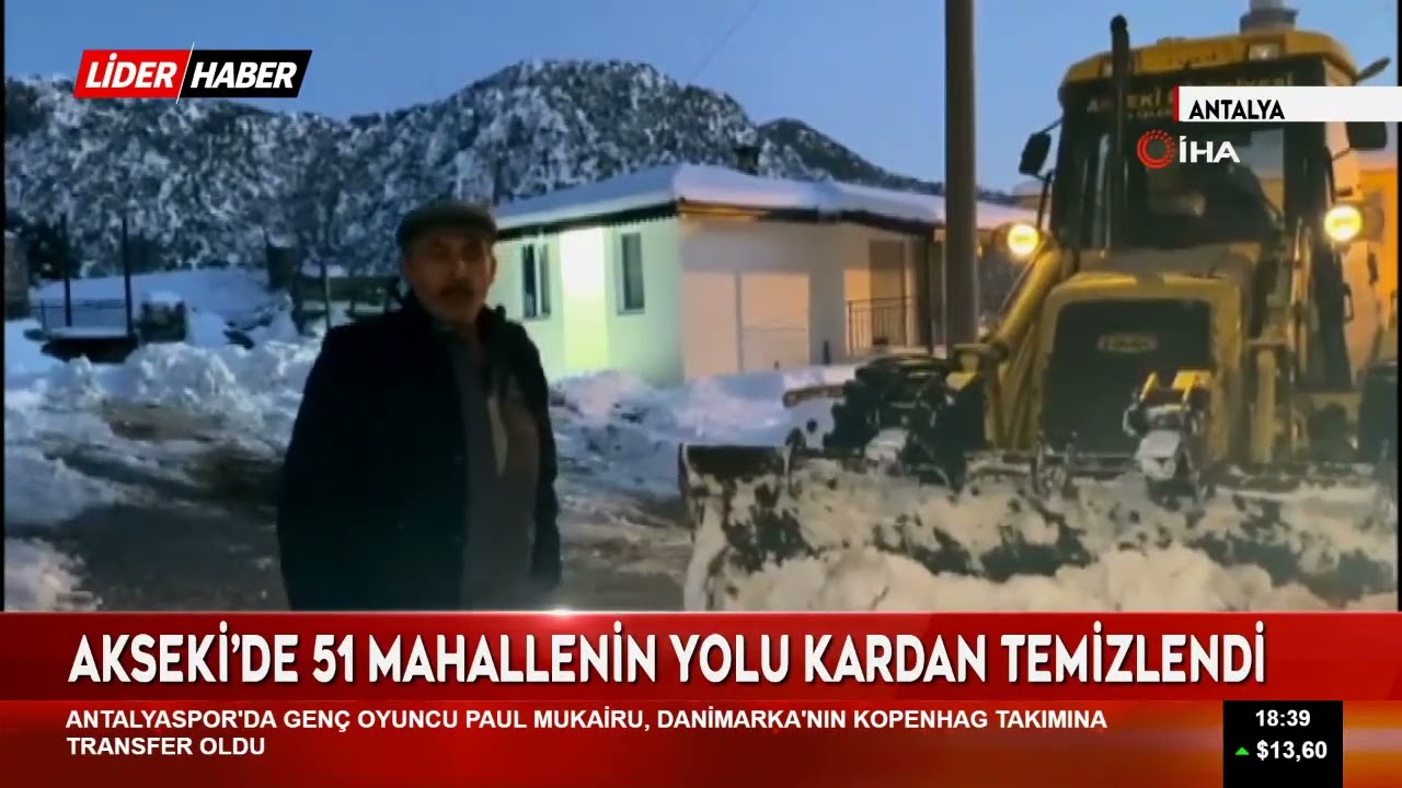 Akseki'de 51 mahallenin  yolları kardan temizlendi