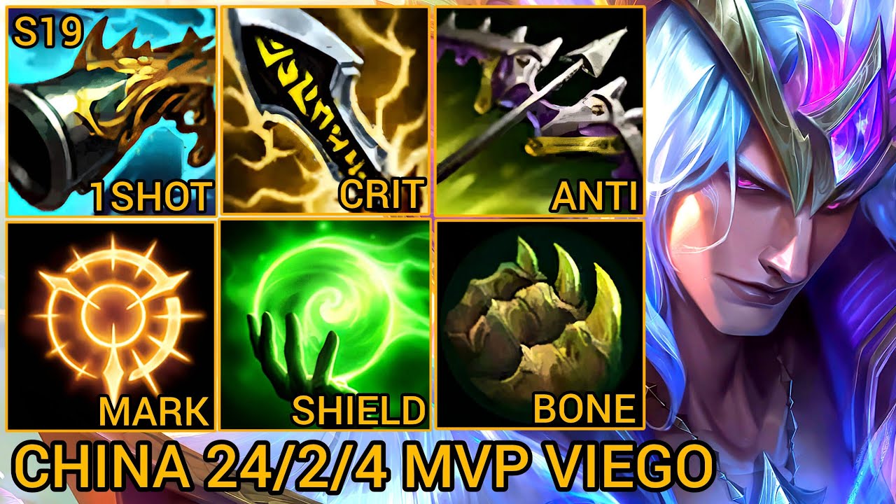 Viego MVP S Rating Jungle 24/2/4 - China Wild Rift New Build & Runes By Tiarty