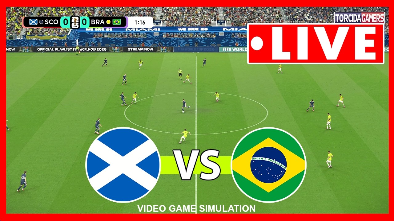 🔴Scotland vs Brazil Live | World Cup 2026 | Full Match Streaminng | Video Game Simulation