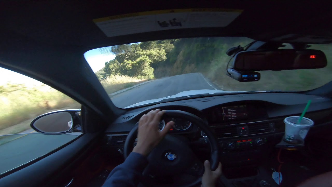 BMW E92 M3 driving on Tuna Canyon Rd POV canyon run