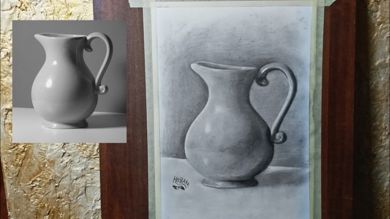 تعليم رسم الطبيعة الصامتة بالرصاص