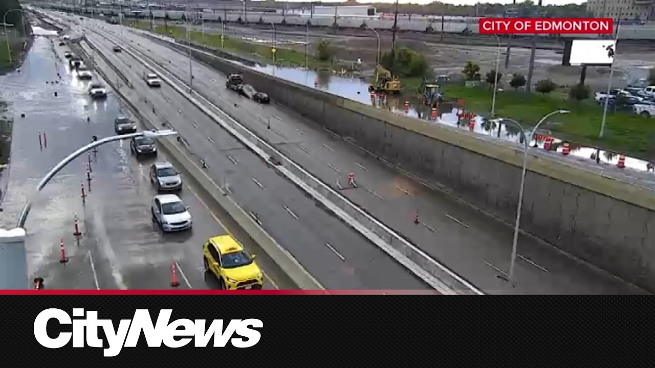 Severe thunderstorm floods Edmonton festival, highway