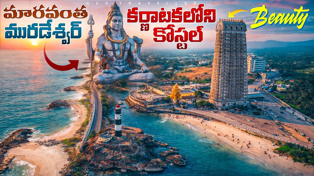 Karnataka Part-7 Maravanthe Beach Drive to Murudeshwar | Kapu Beach Sunset, Karnataka Coastal Beauty