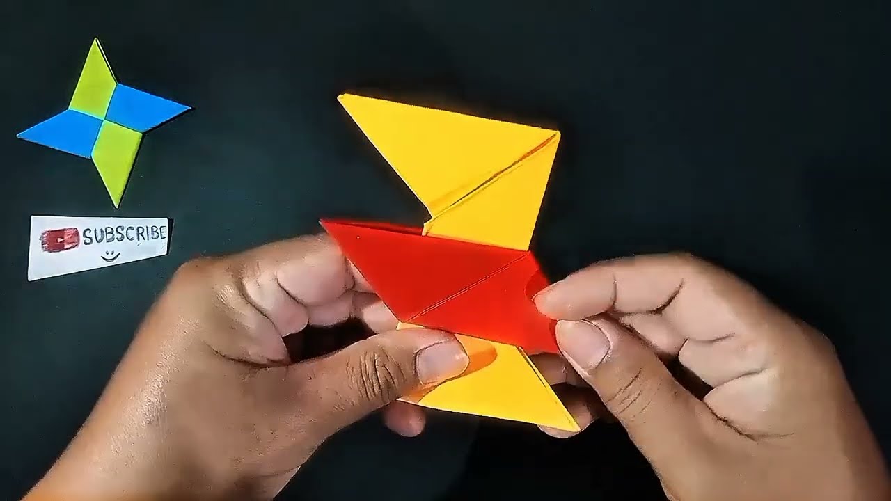 Tutorial Membuat SURIKEN Bintang Dari Kertas Origami 20x20cm