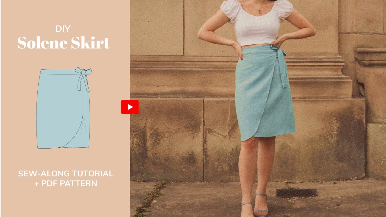 Solene Skirt | DIY Front Tie Linen Wrap Midi Skirt | Sewing Tutorial