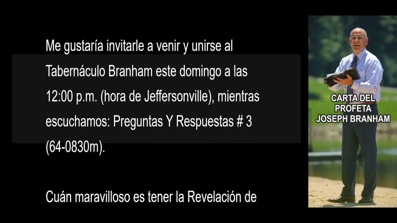 CARTA DEL PROFETA JOSEPH BRANHAM - 7 febrero 2026