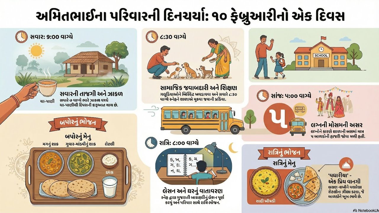 અમિતભાઈના પરિવારની દિનચર્યા: ૧૦ ફેબ્રુઆરીનો એક દિવસ 