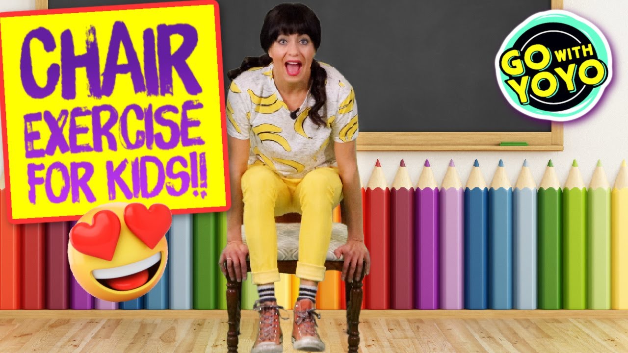 8 Minute Chair Exercise for Kids! SUPER FUN Workout! Go With YoYo