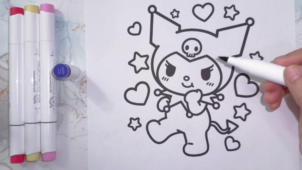ASMR Coloring Kuromi | Relaxation & Smooth Marker Sounds
