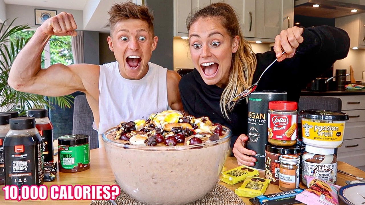 THE BIGGEST BOWL OF CREAMY PROTEIN OATMEAL CHALLENGE!! EPIC BOWL!! #11LB