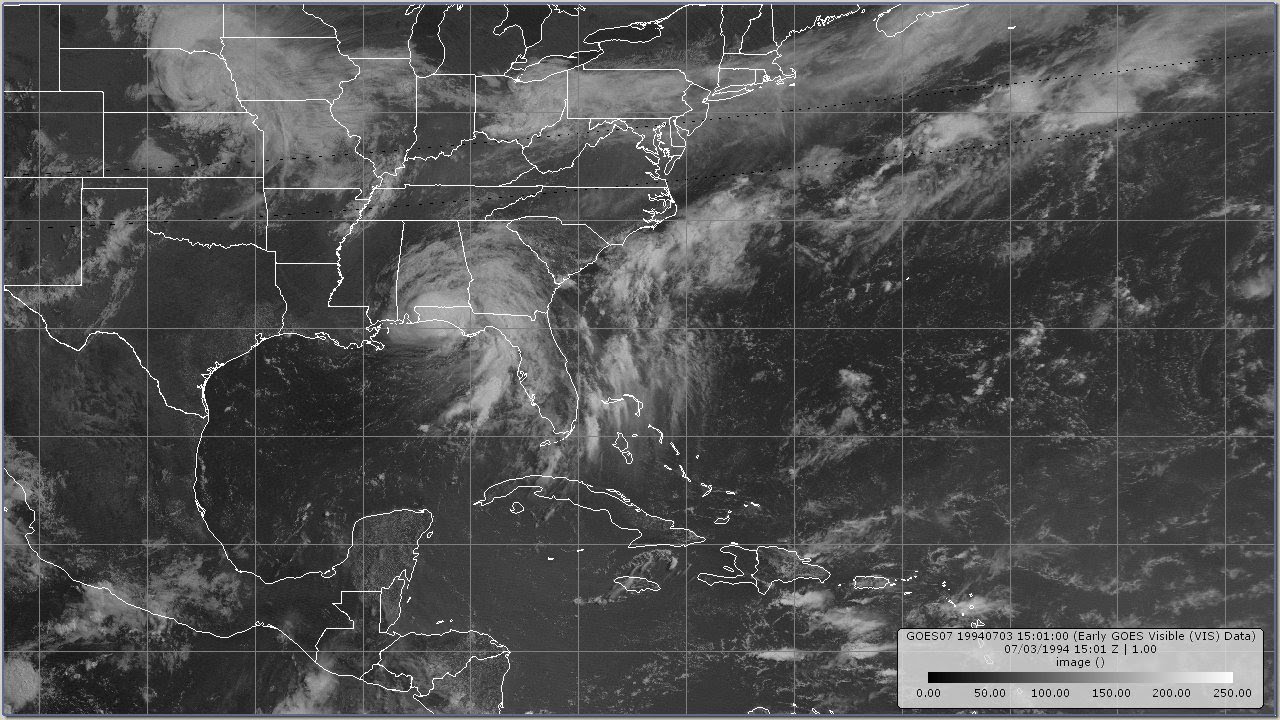 1994 Alberto - 4 Kilometer Resolution Visible Satellite Imagery Animation (HD 1280x720)