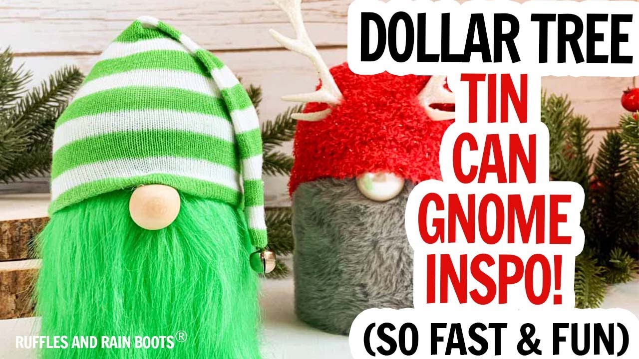 Dollar Tree Tin Can Gnomes / Gnomes Using Cans / Quick and Inexpensive Gnomes / Dollar Tree Fur