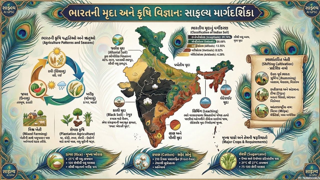 ભારત ની મૃદા અને કૃષિ વિજ્ઞાન @gpscai 