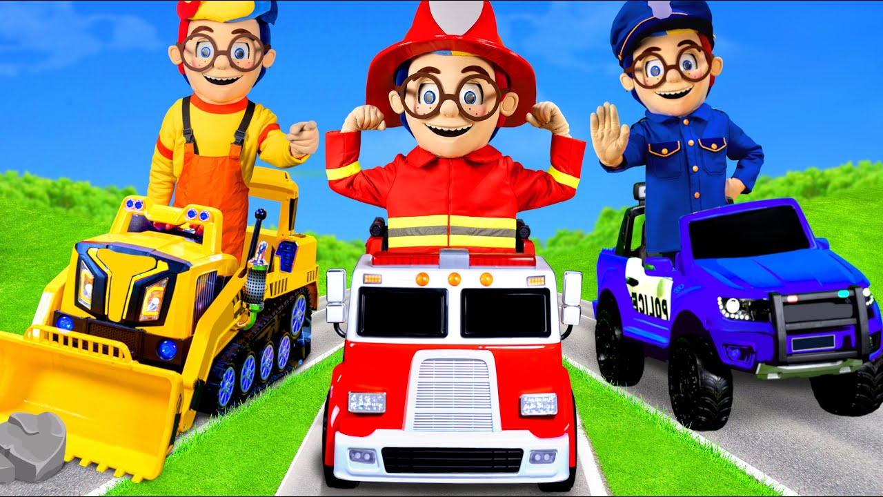 The Kids Guess Professions and Play with Vehicles