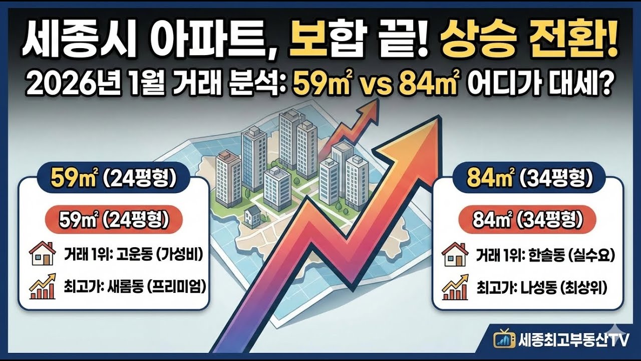 세종시 전용 59㎡와 84㎡, 많이 팔린 곳 vs 가장 비싼 곳