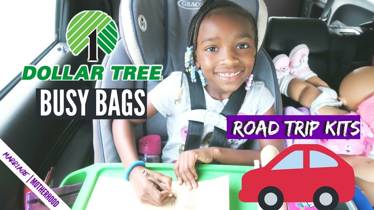 DOLLAR TREE ROAD TRIP BUSY BAGS FOR KIDS | LEARNING ACTIVITIES 🚗🛣️