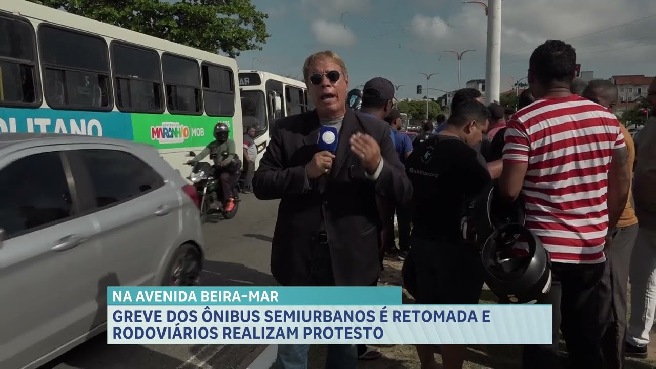 Greve de rodoviários em São Luís: trabalhadores realizam protesto e travam trânsito na Beira-Mar