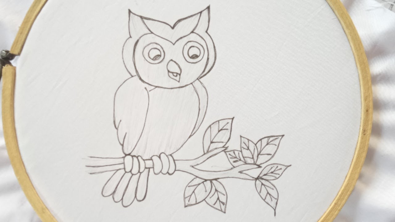 Hand embroidery pattern of an owl🦉 with simple & easy stitches,Hand embroidery easy and cute designs