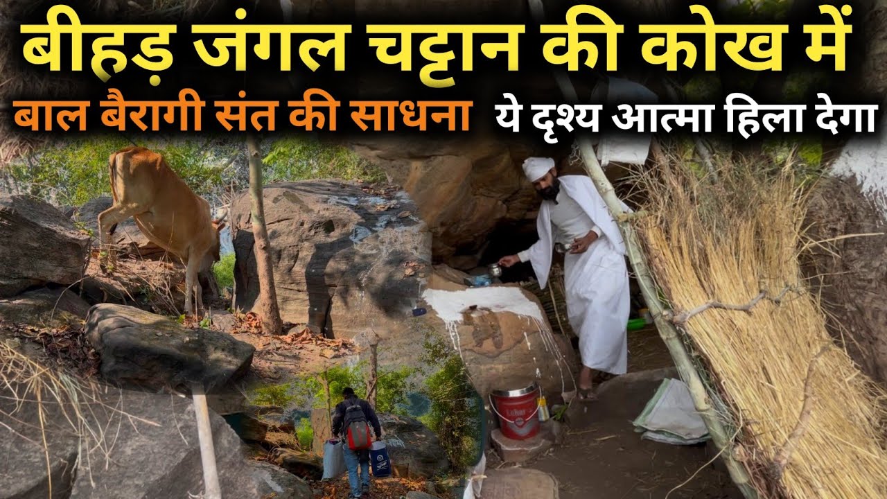 बीहड़ जंगल चट्टान की कोख में बाल बैरागी संत की साधना ये दृश्य आत्मा हिला देगा #sadhu #sadhu #saint 