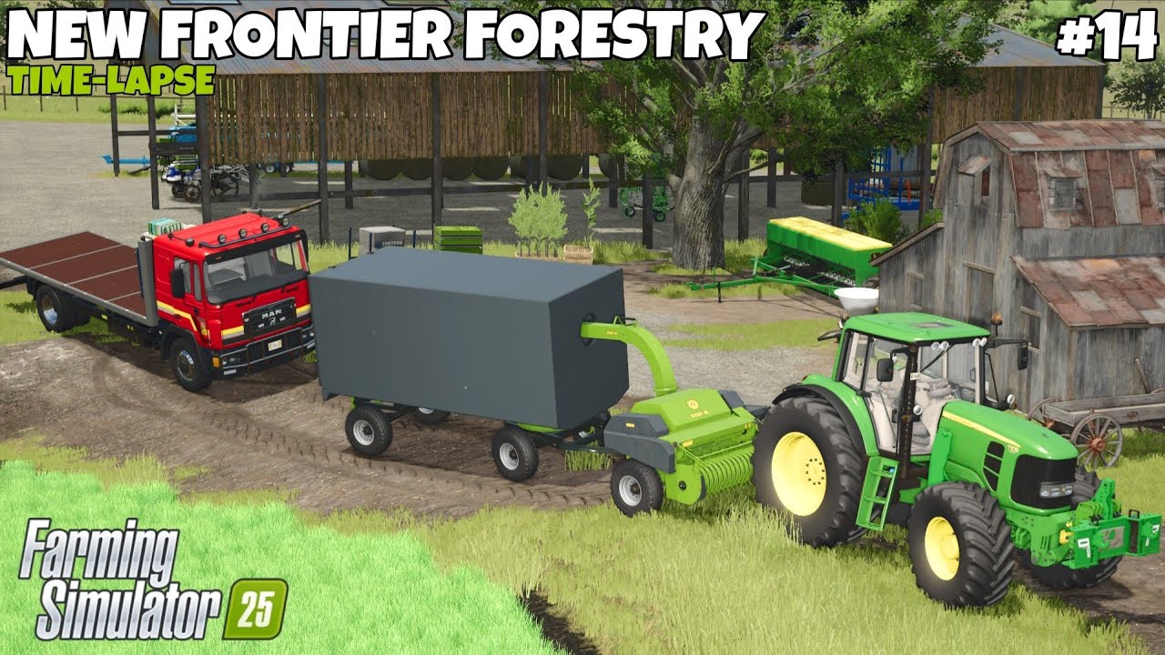 MAKE A GRASS SILAGE WITH NEW EQUIPMENT | NEW FRONTIER FORESTRY | Farming Simulator 25 | EP - 14
