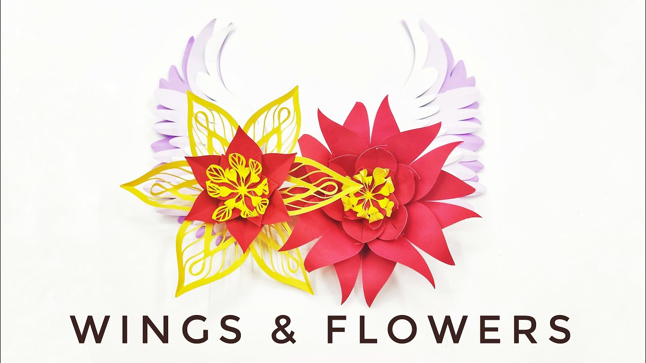 DIY paper Wings and Lace paper flowers | Paper Wings and Lace Paper flower for Christmas decor