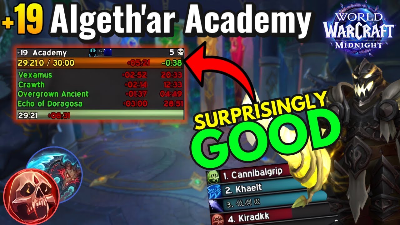 +19 Algeth'ar Academy, Midnight Beta Mythic+! | Blood Death Knight PoV!