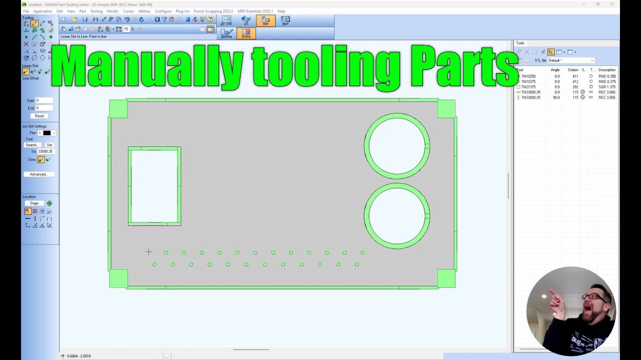 How to manually tool parts with punch tools in RADAN 2025