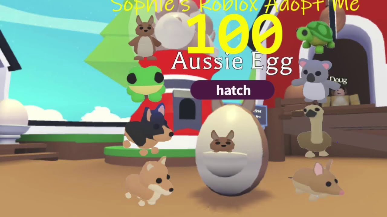 HATCHING 100 AUSSIE EGGS! ROBLOX ADOPT ME HATCHING EGGS