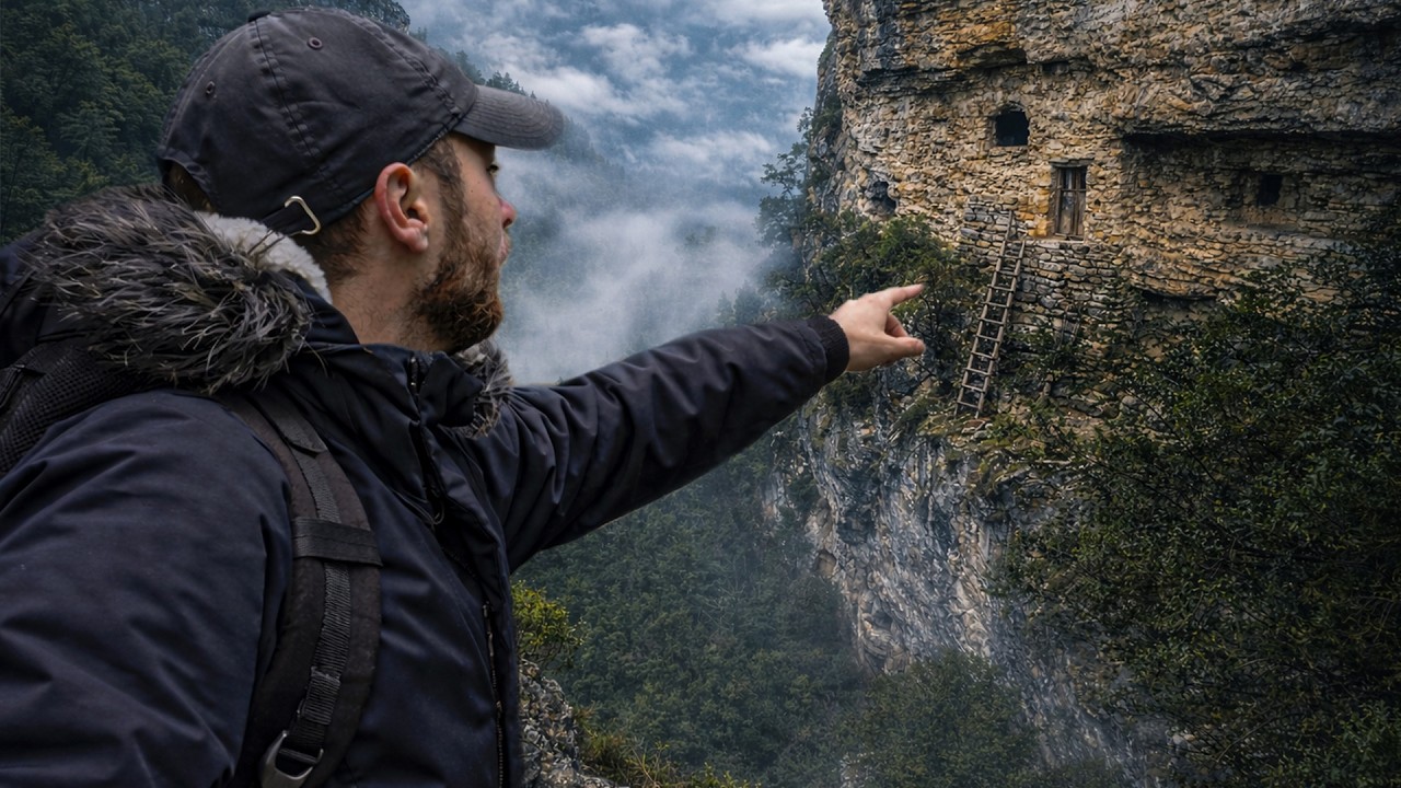 La MAISON TROGLODYTE SECRÈTE d'un ERMITE ! (On dort dedans)