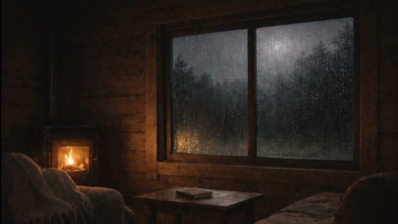 [1 HOUR] Rainy Window Ambience 🌧️ Soft Piano | Deep Sleep