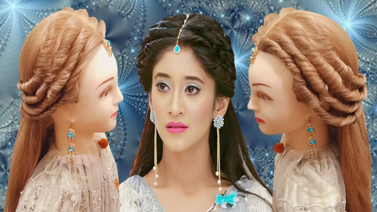Beautiful Hairstyles for wedding/function: Easy Wedding Hairstyles Inspired by naira(shivangi joshi)