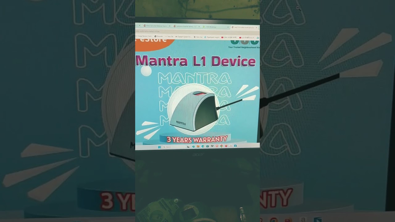 Mantra L1 fingerprint device, 3 sal warranty aur 5 year RD service free #csc