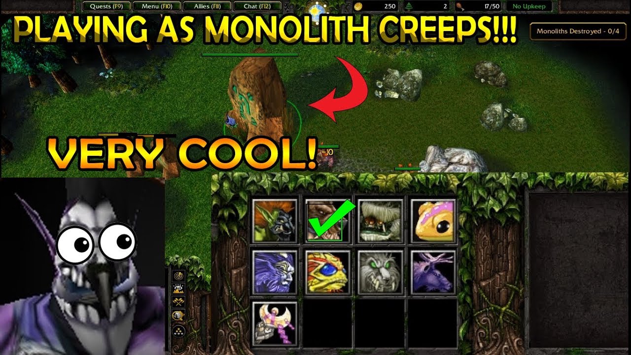 Warcraft 3 | PLAYING AS MONOLITH CREEPS!! - Monolith (4 vs 4)