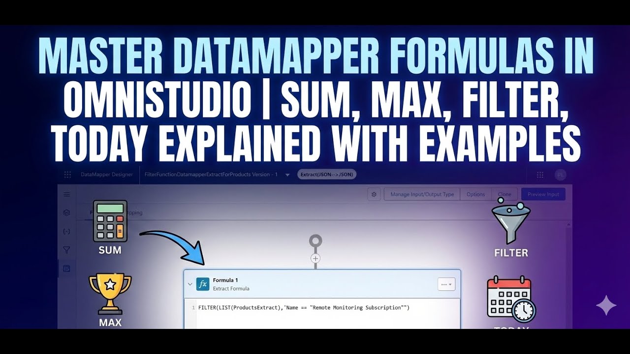 OS74: Основные формулы DataMapper в OmniStudio || Объяснение функций SUM, MAX, FILTER, TODAY с пр...