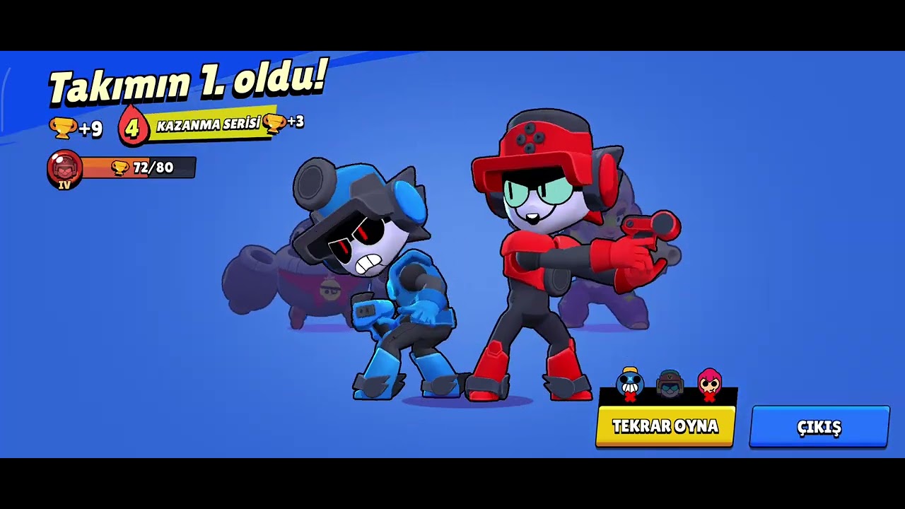 Tek hesaplaşma ve nakavt oynadım brawl stars