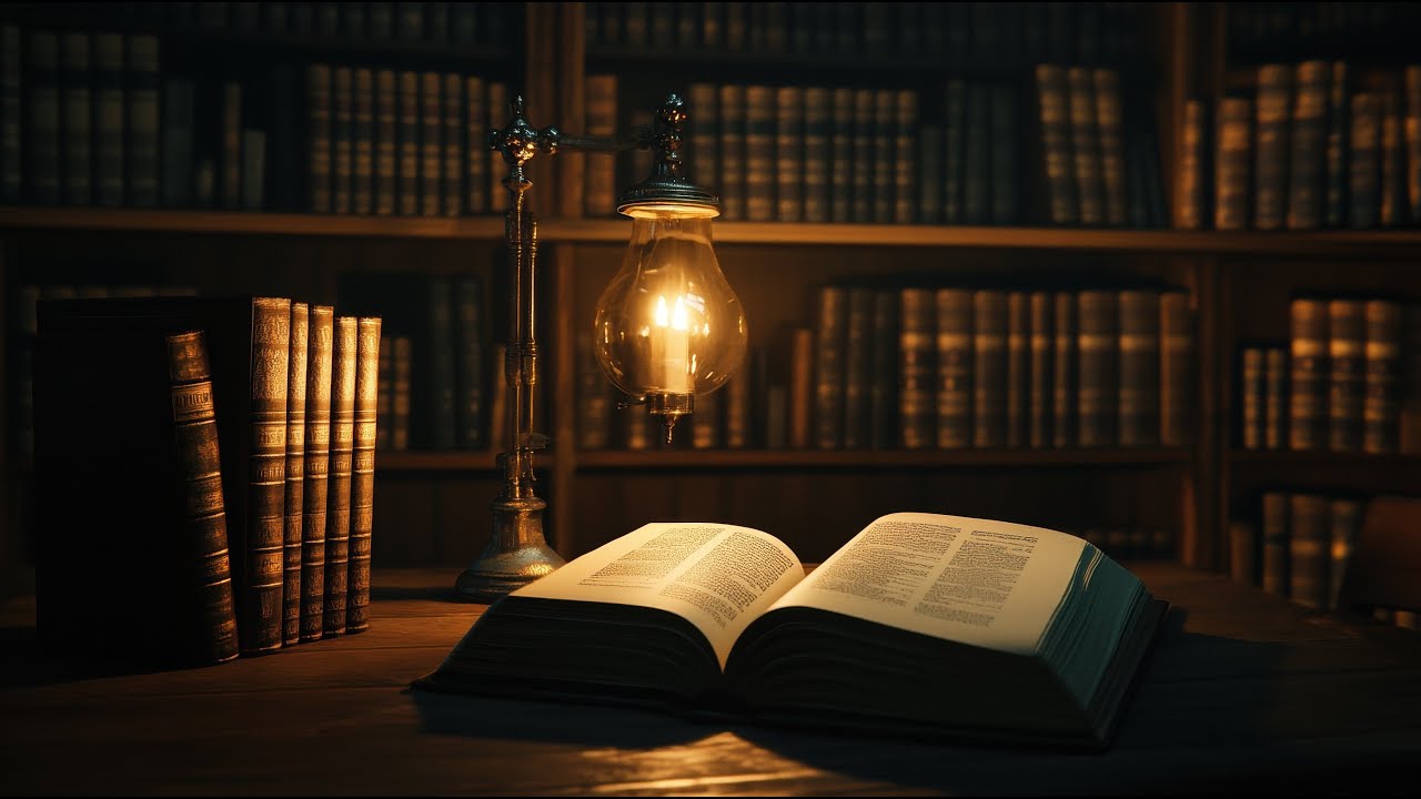 Candlelit Library at Night – Study & Reading Ambience