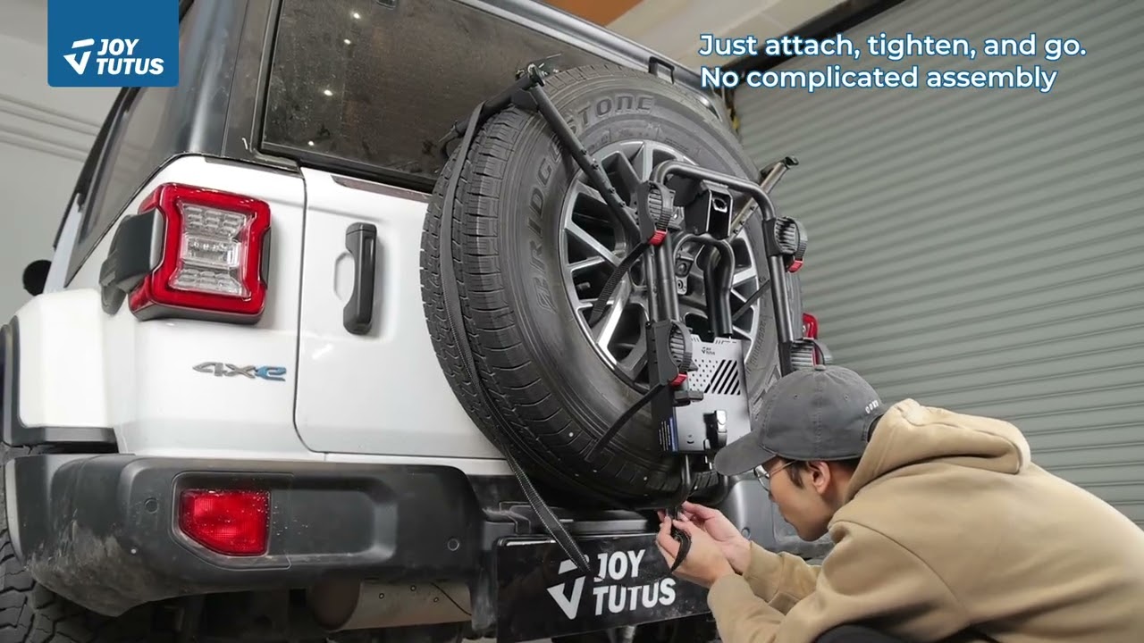 How to Install JOYTUTUS Spare Tire Bike Rack, Fits 25.5