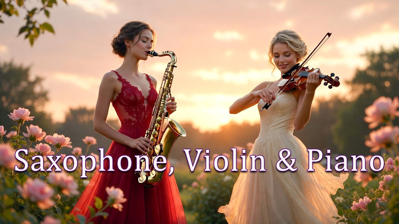 Saxophone, Violin & Piano 🎶 Romantic Instrumental Music | Beautiful Sunset Performance