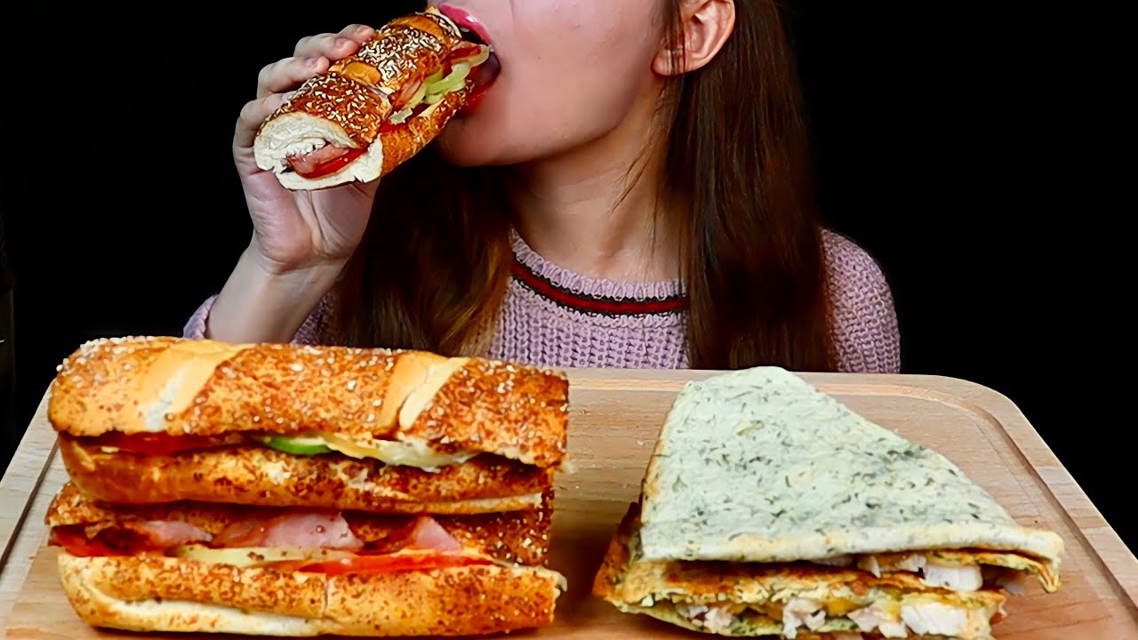 ASMR SUBWAY SANDWICHES & QUESADILLA MUKBANG EATING SOUNDS