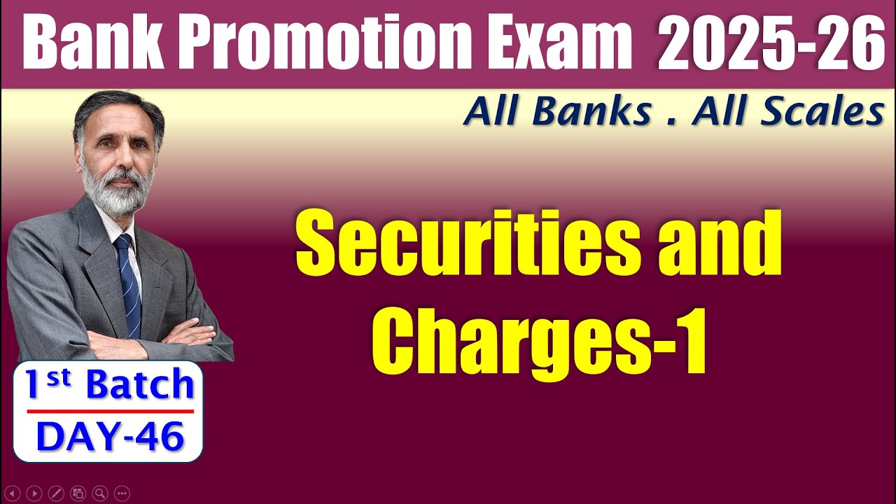 BANK PROMOTION EXAM 2025-26 : Securities & Charges-1 02.09.25 (6.30am) #nstoor