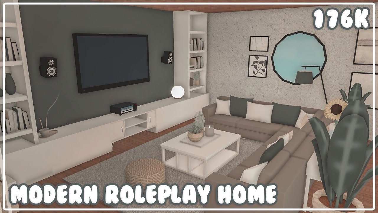 ROBLOX | Bloxburg Modern Roleplay Home Speedbuild | Tutorial | Interior | Ellvoi