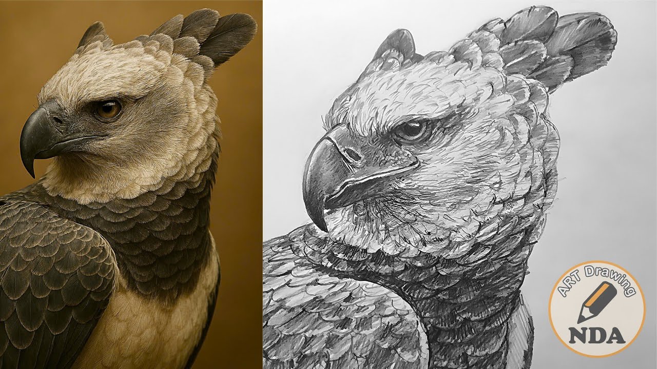 HOW TO DRAW A EAGLE DRAWING - PENCIL DRAWING