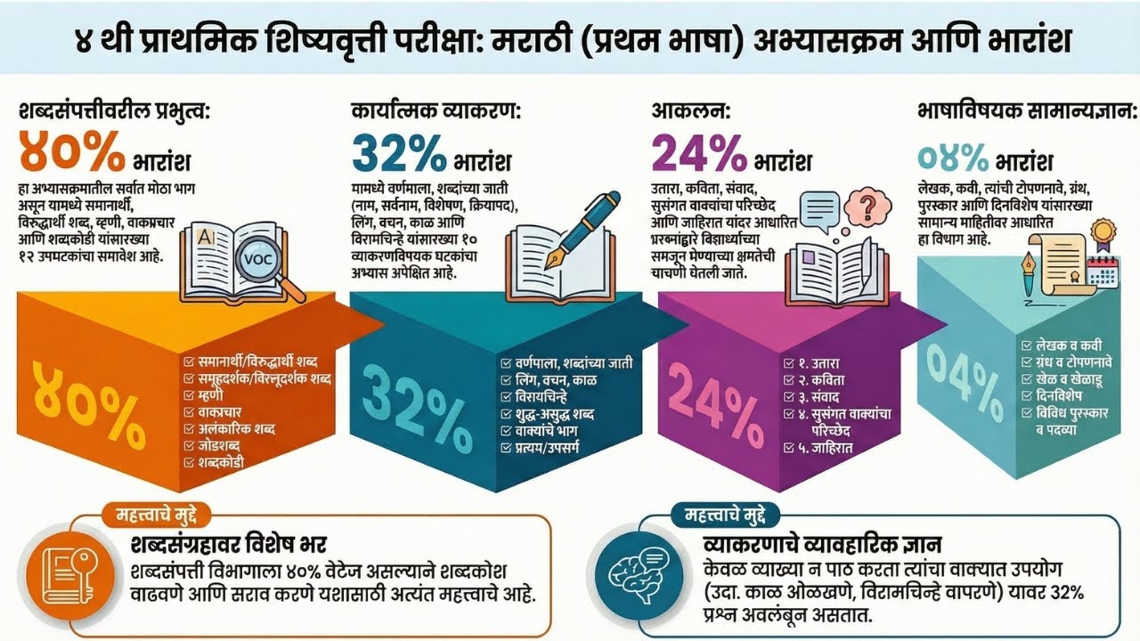 इयत्ता ४ थी स्कॉलरशिप परीक्षा | मराठी विषय: संपूर्ण अभ्यासक्रम आणि तयारी!