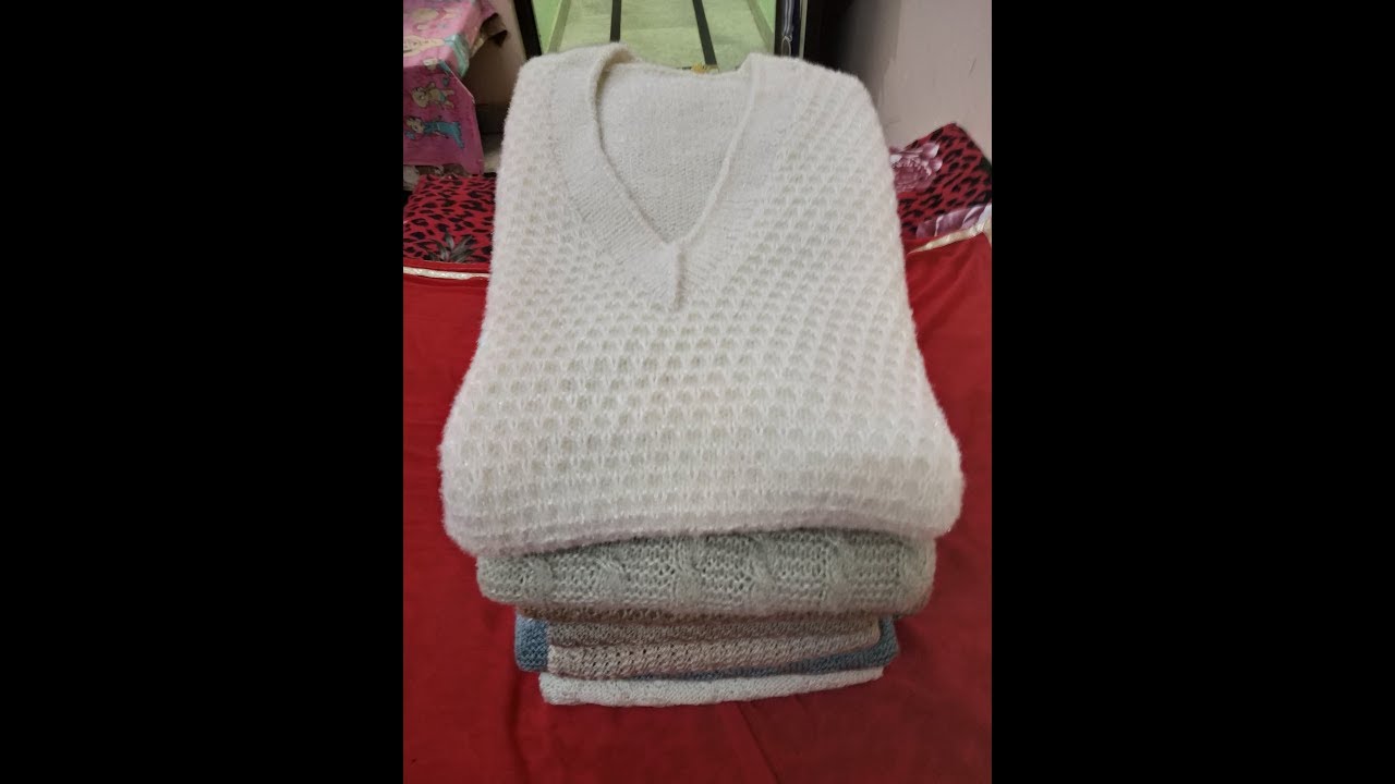 VShape गले की घटाई और बुनाई कैसे करें with Measurement of Gents sweater #56knitting Lessons #2018.