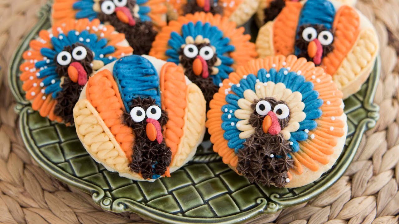 Buttercream Turkey Cookies for Thanksgiving